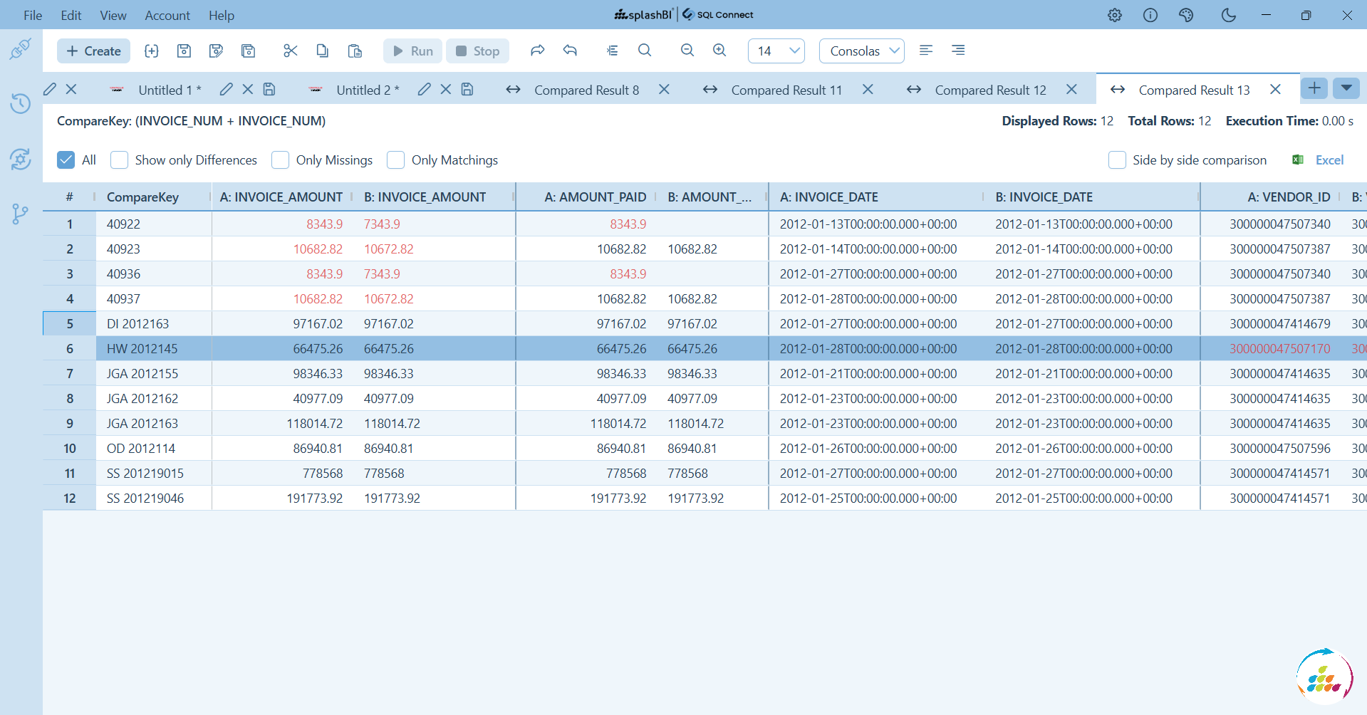 Data Grid Compare screenshot
