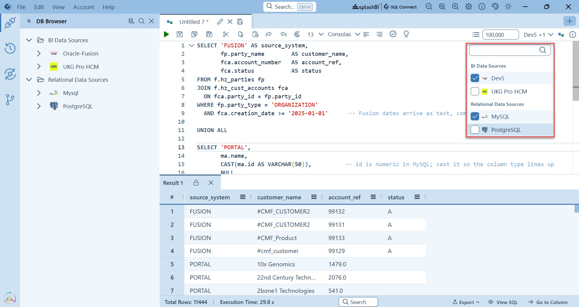 Cross-Connection Queries screenshot